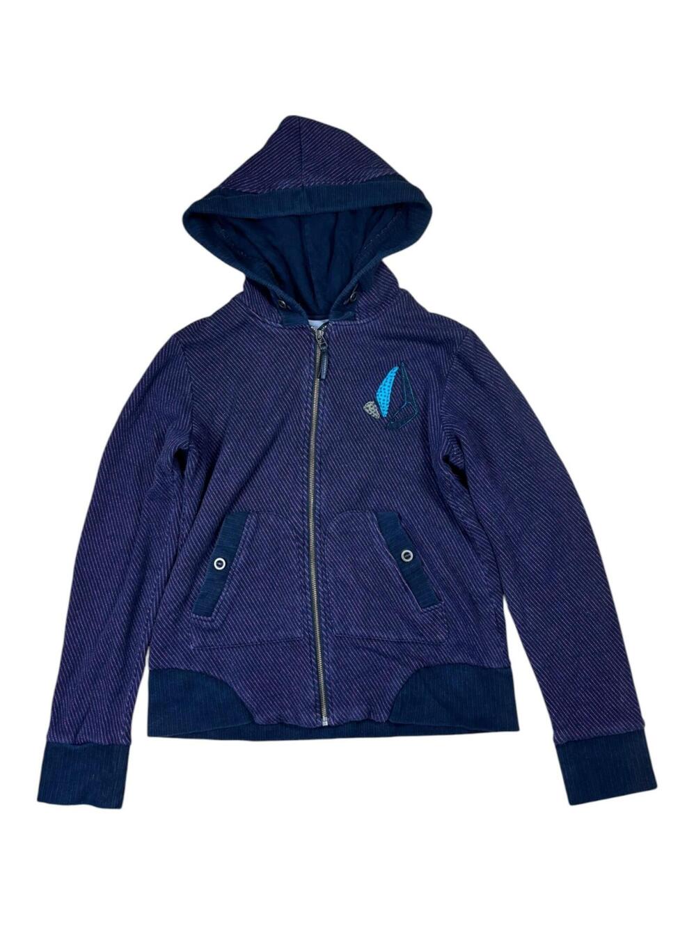 Volcom Y2K Emo Punk Skater Striped Zip Up Hoodie